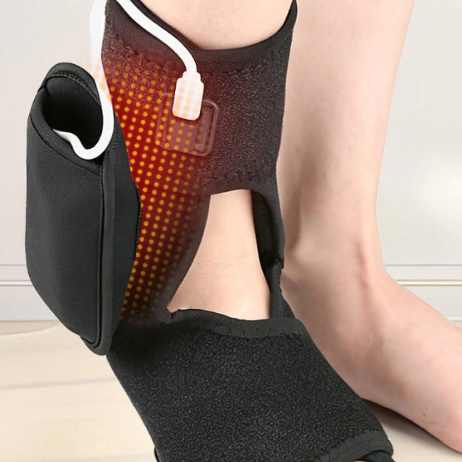Heated Ankle Wrap Wearable Ankle Heating Pad Foot Heating Pad Soft for Home, Office
