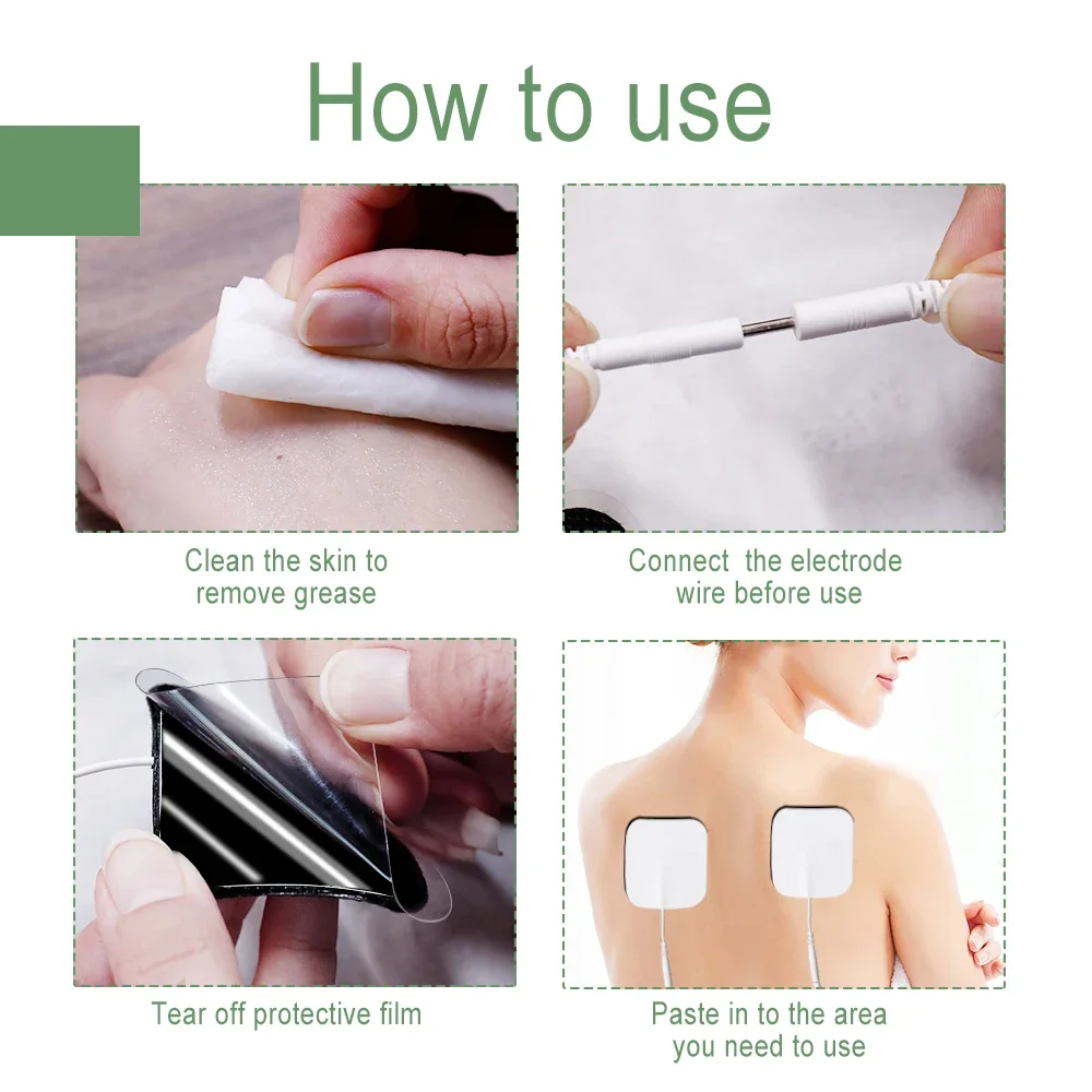 10/20/50/100PCS 전극 패드 4×4cm/5×5cm 펄스 침술 EMS 근육 자극기 스티커 용 TENS 마사지 전극 패치