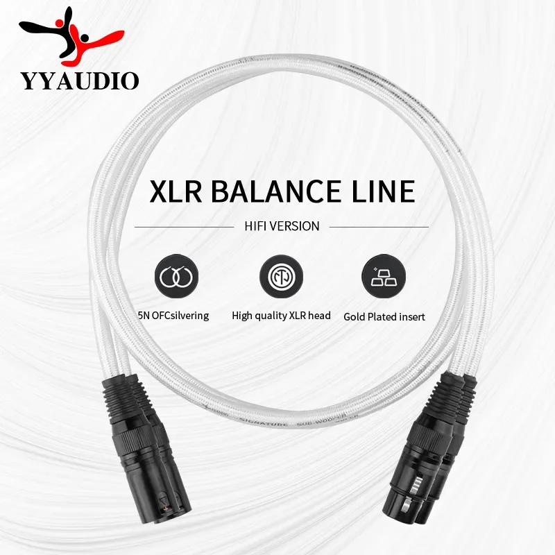 YYAUDIO Male to Female XLR 3Pin Audio Cable Extension Cable Silver-plated Hifi 2 XLR Cable Cable for Audio Mixer Amplifiers Cord