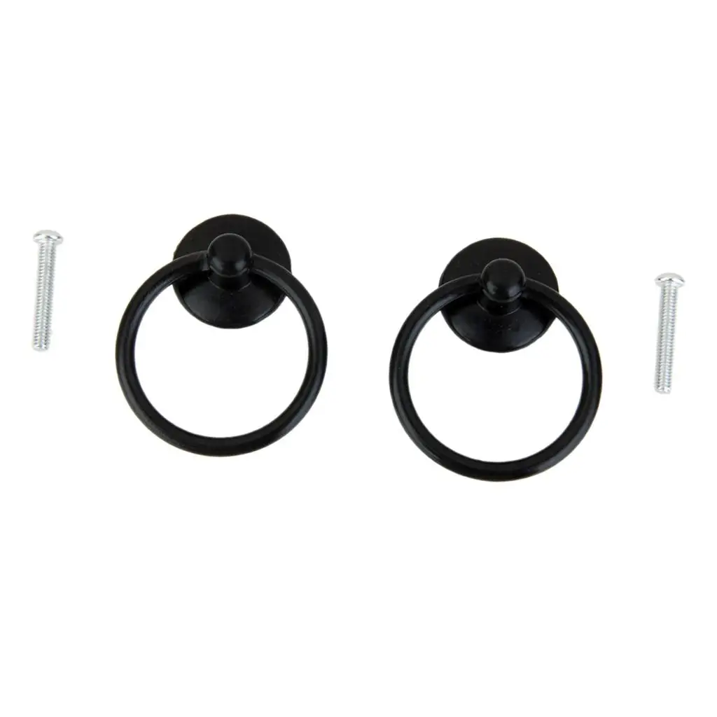 Zinc Alloy Vintage Hardware Handle Cabinet Knob Black Stylish Pull for Drawers Wardrobe and Living Room