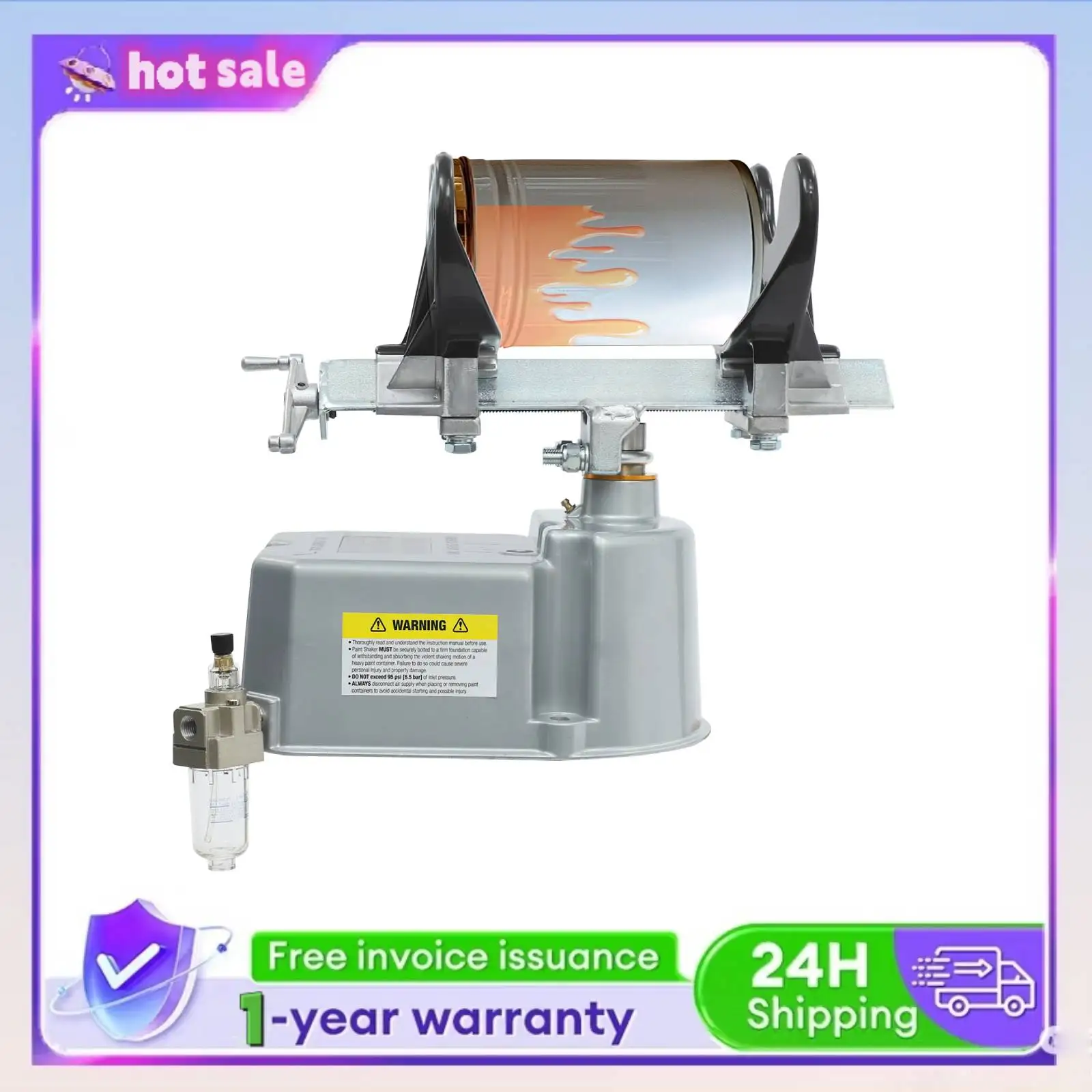 

5L Air Powered Paint Can Shaker Pneumatic Paint Shaker 700 RPM Outstanding Function for Chemical Industries/Paint Factories