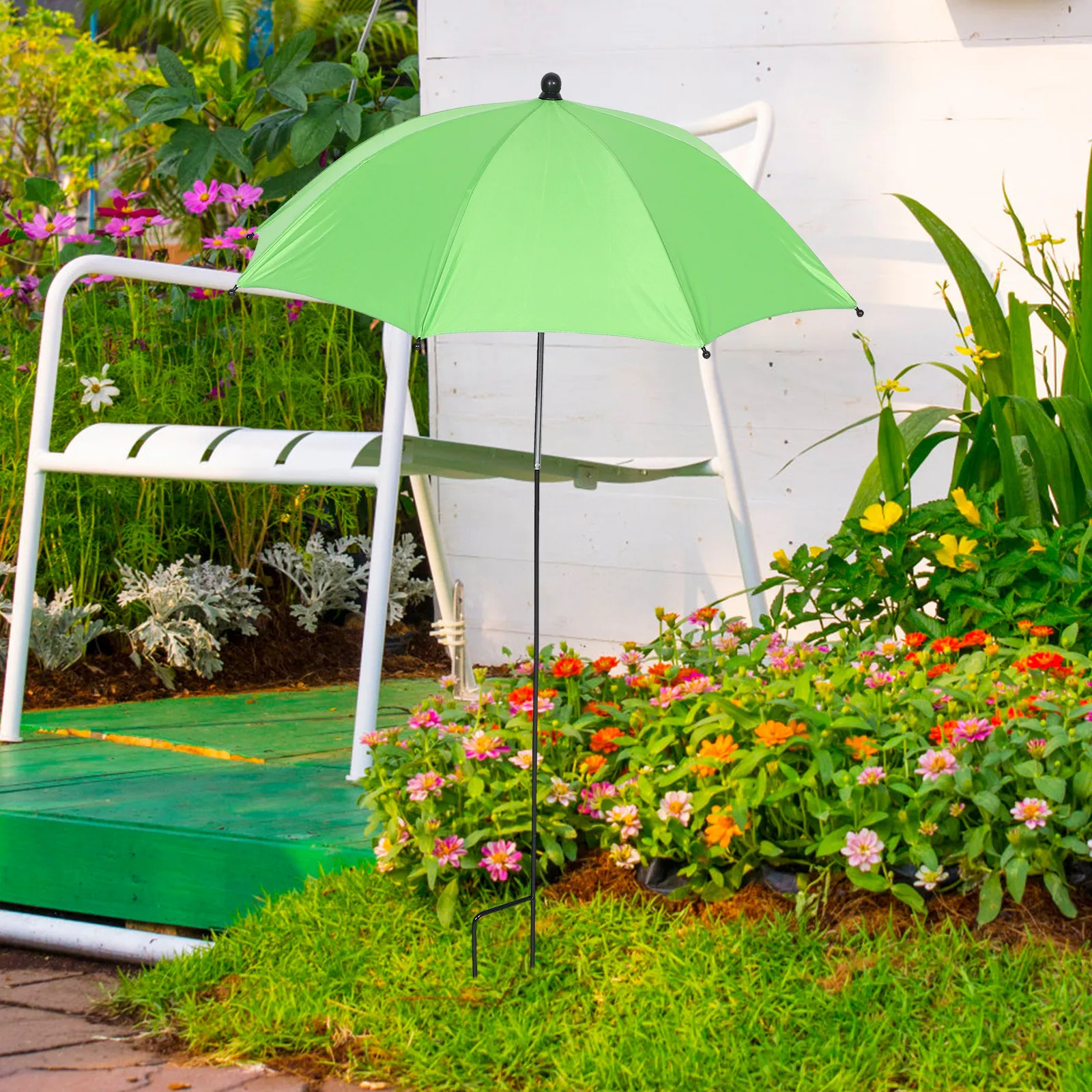 Outdoor Plant Protection Umbrella Adjustable Garden Umbrella Shade for Patio Balcony Yard Sun Shade Cloth Rainproof Iron Plastic
