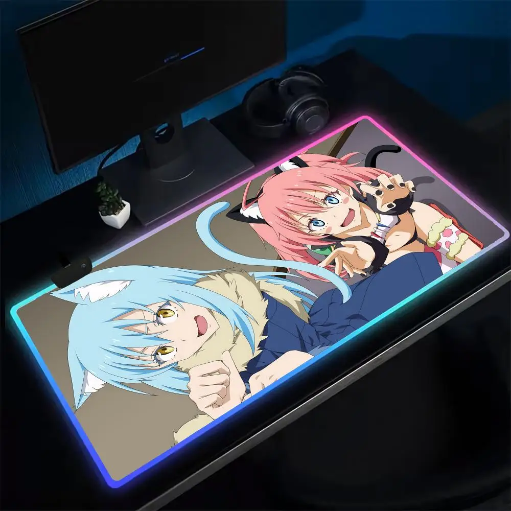 

I Got Reincarnated As A Slime Mouse Pad Anime Gaming Mouse Pad LED Table Pads Backlit Rubber Desktop XXL RGB Desk Mats