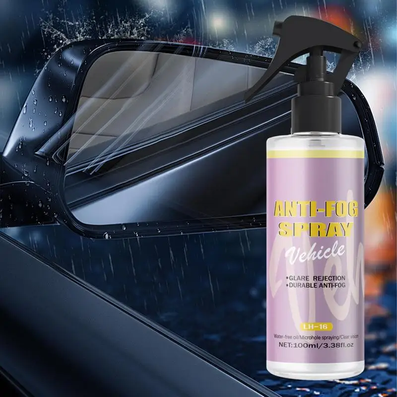 Car Window Anti Fog Spray, Rainproof Agent, Defogger de pára-brisa duradouro, repelente de chuva, auto vidro, poderoso, 100ml