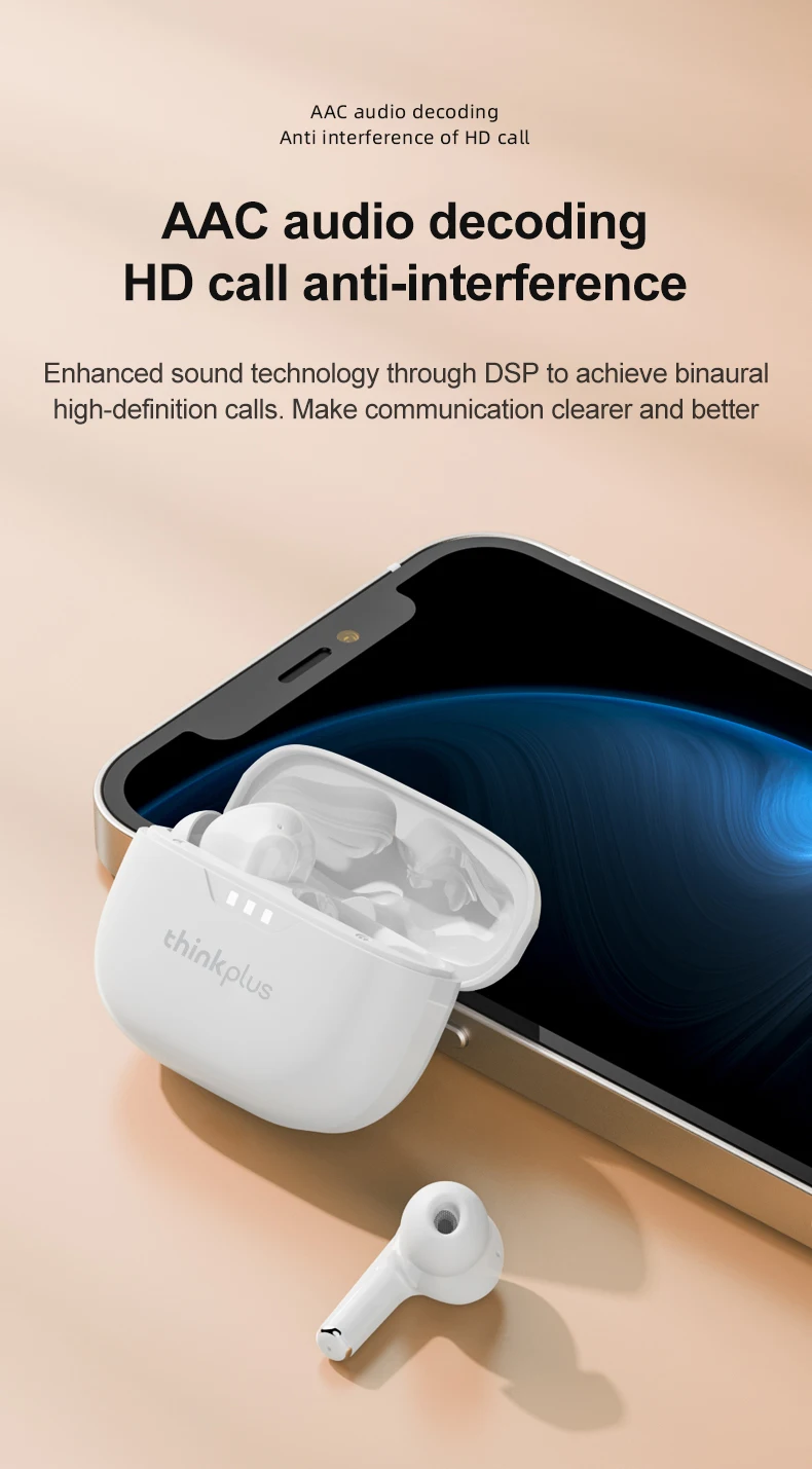 Original Lenovo LP3 Pro Earphones Wireless Bluetooth 5.3 Headphones Lp3pro HIFI Sound Noise Reduction Low Latency Sports Earbuds