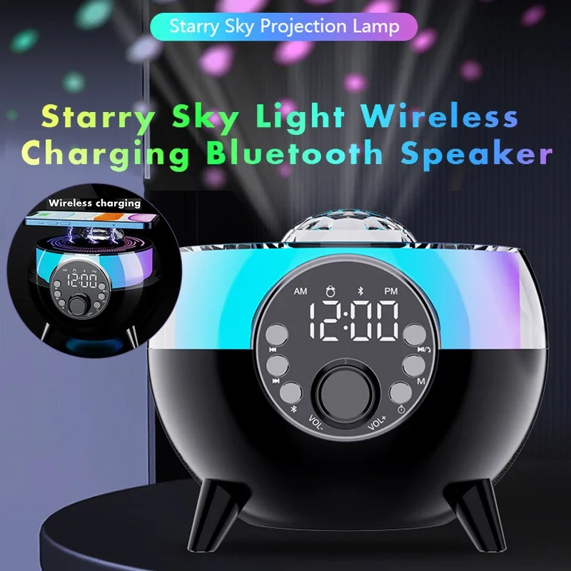 Wysoka wierność dźwięku przestrzennego 360 stopni Marzycielskie kolorowe gwiaździste niebo Lampy sufitowe Bezprzewodowe bezprzewodowe ładowanie Głośnik Bluetooth RGB