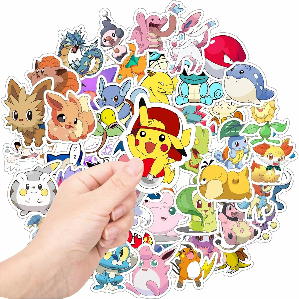 Pegatinas clásicas de dibujos animados de Japón para niños, calcomanía de Anime de Pokémon, impermeable, para equipaje, teléfono, casco, Carf, 10/30/50 piezas