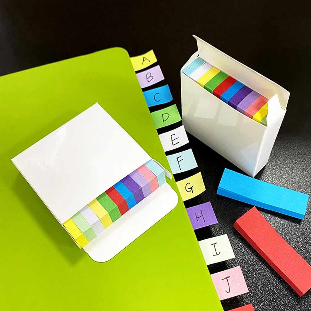

1100pcs Colorful Sticky Tabs Vibrant Page Markers for Books Notes Alphabetic Labels Writable Office School Supplies