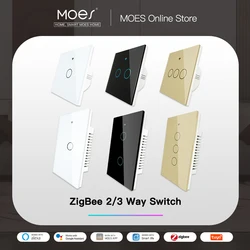 ZigBee Wall Touch Smart Light Switch con neutro/No neutro, nessun condensatore Smart Life/Tuya funziona con Alexa,Google Hub richiesto