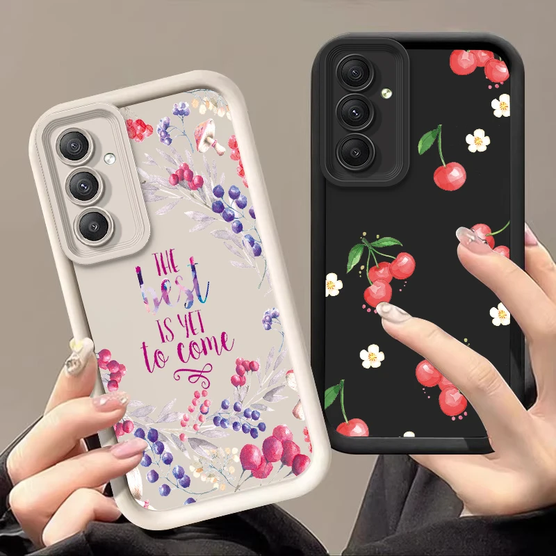 Blurred flower red For Samsung A15 54 55 51 50 53 A52S Galaxy A24 4G A71 70 73 A31 32 22 25 12 14 06 34 Silicone Phone Case