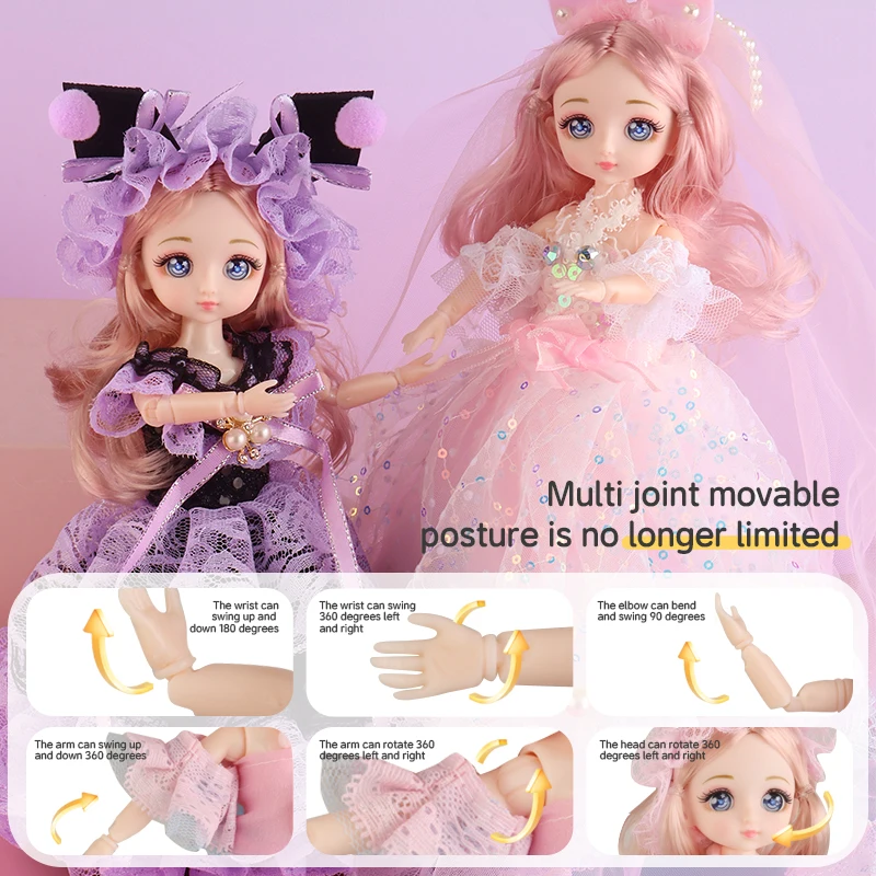 9 Inch Motorized Fashion Princess Doll with LED Lights and Music, Princess Toys for Girls and Kids, Exquisite Birthday Gifts