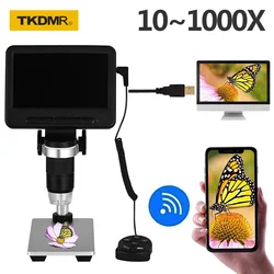 Adjustable 1000X WIFI HD Wireless Digital Electronic Video Professional USB Microscope 5 Inch Screen For Apple Android Phone PC