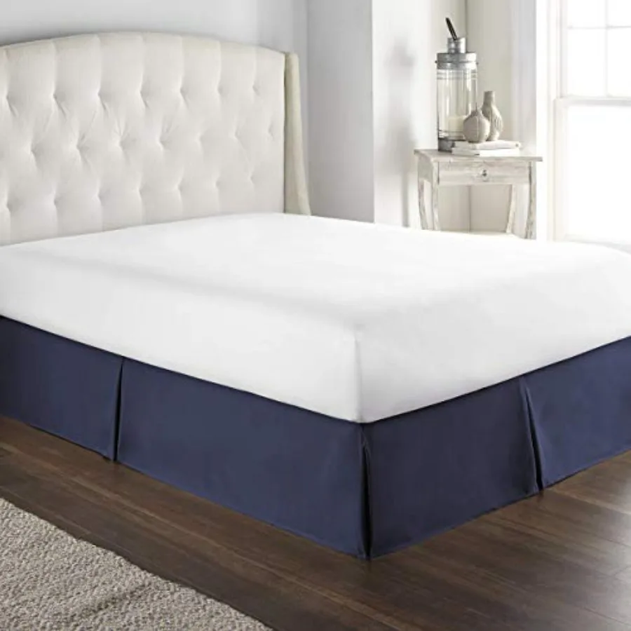 

800 Thread Count 100% Pure Cotton Luxury Box Pleated Bed Skirt Size with 16 Inch Drop Length