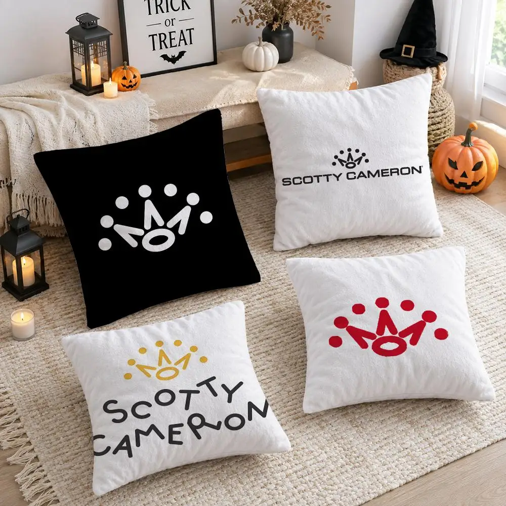 S-Scotty C-Cameron Golf Logo Cushion Cover Plush Decorative Pillow Case With Hidden Zipper Cutecore Room Decor For Home