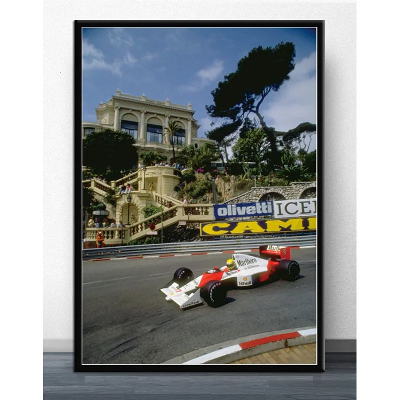 F1 Formula Ayrton Senna Star Race Car World Champion Posters Wall Art Pictures Canvas Paintings for Living Room Home Decor