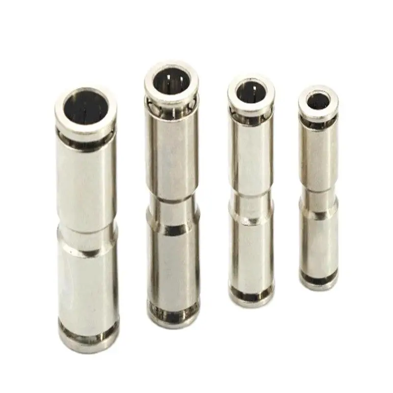 Copper Quick-connect Connector Two-way Three-way Quick-release PU Air Pipe Pneumatic Joint PU4/PY6/PE8/10/12/16mm