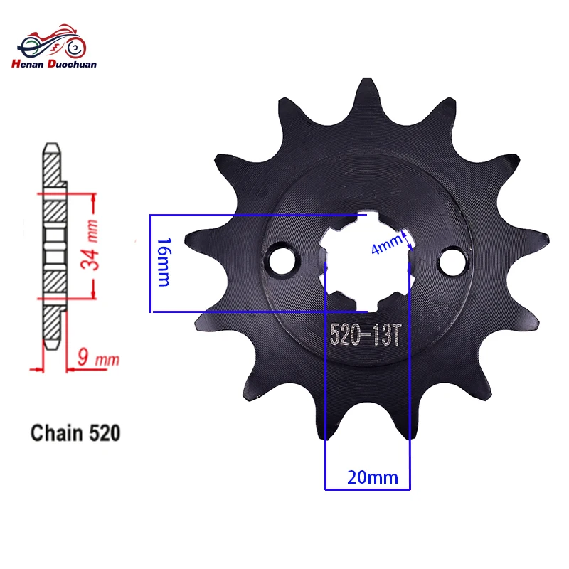 520 Chain Motorcycle 13 14 Teeth Front Sprocket for YAMAHA YFS DT 200 TT-R 230 YFS200 DT200 TT R230 M N P S T1 Blaster
