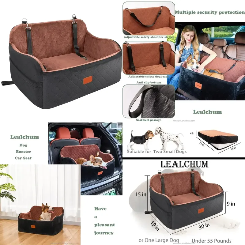 for Luxury Large Pet Booster Car Seat with Elevated Pad Travel Car Bed Washable Pet Bed Sofa Seat