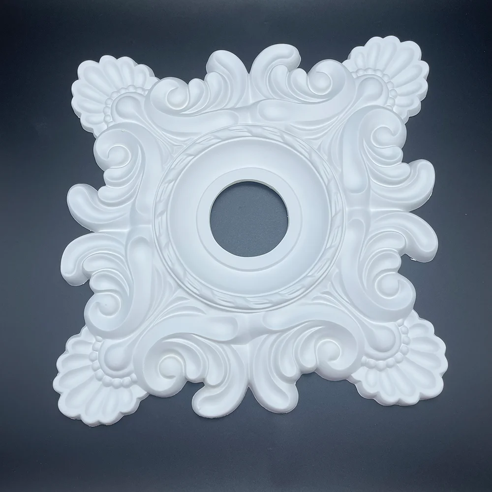 Lamp plate PU lines imitating plaster polyurethane foam material European large lamp base decoration American ceiling round plat