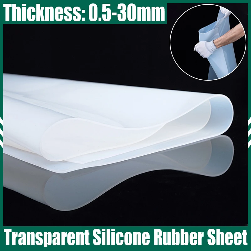 

1PCS Transparent Silicone Rubber Sheet High Temperature Resistance Silicone Gasket Silicone Rubber Plate Thickness 0.5-30mm