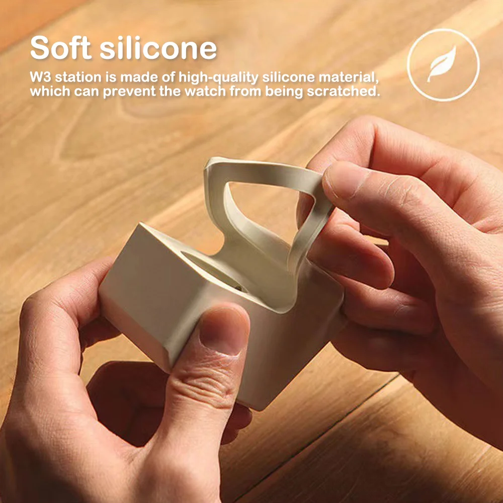 For Apple Watch 7 6 5 4 IWatch 3 2 1 Charging Dock Silicone Charger Stand Holder Retro Computer Pattern Keeper Bracket Base