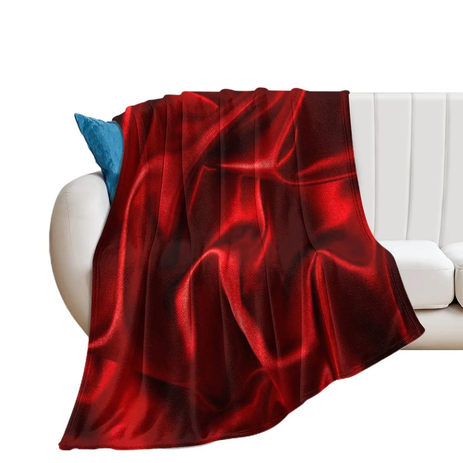 Red silk velvet texture Throw Blanket Weighted Picnic Blankets