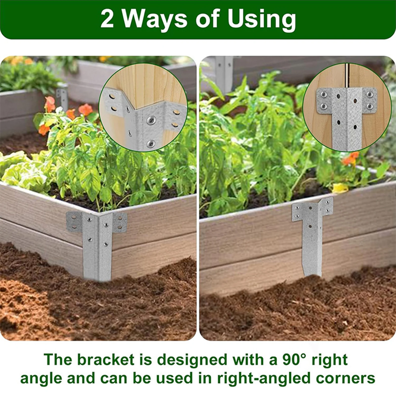 Heavy Duty Railway Sleeper Brackets Serrated Metal Stakes for Garden Raised Beds Fence Posts Timber Edging Durable Support
