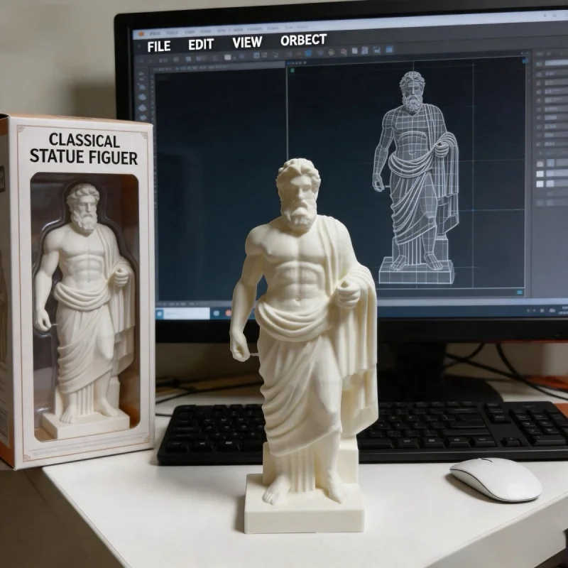 3D Printed Greek Muscular Male Statue Ins Minimalist Sculpture Desktop Ornament Creative Home Art