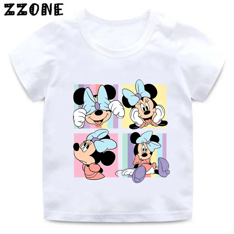 

Disney Mickey Minnie Stitch Marie Cat Daisy Duck Print Kids T-Shirts Girls Clothes Baby Boys Tshirt Summer Children Tops,ooo5917