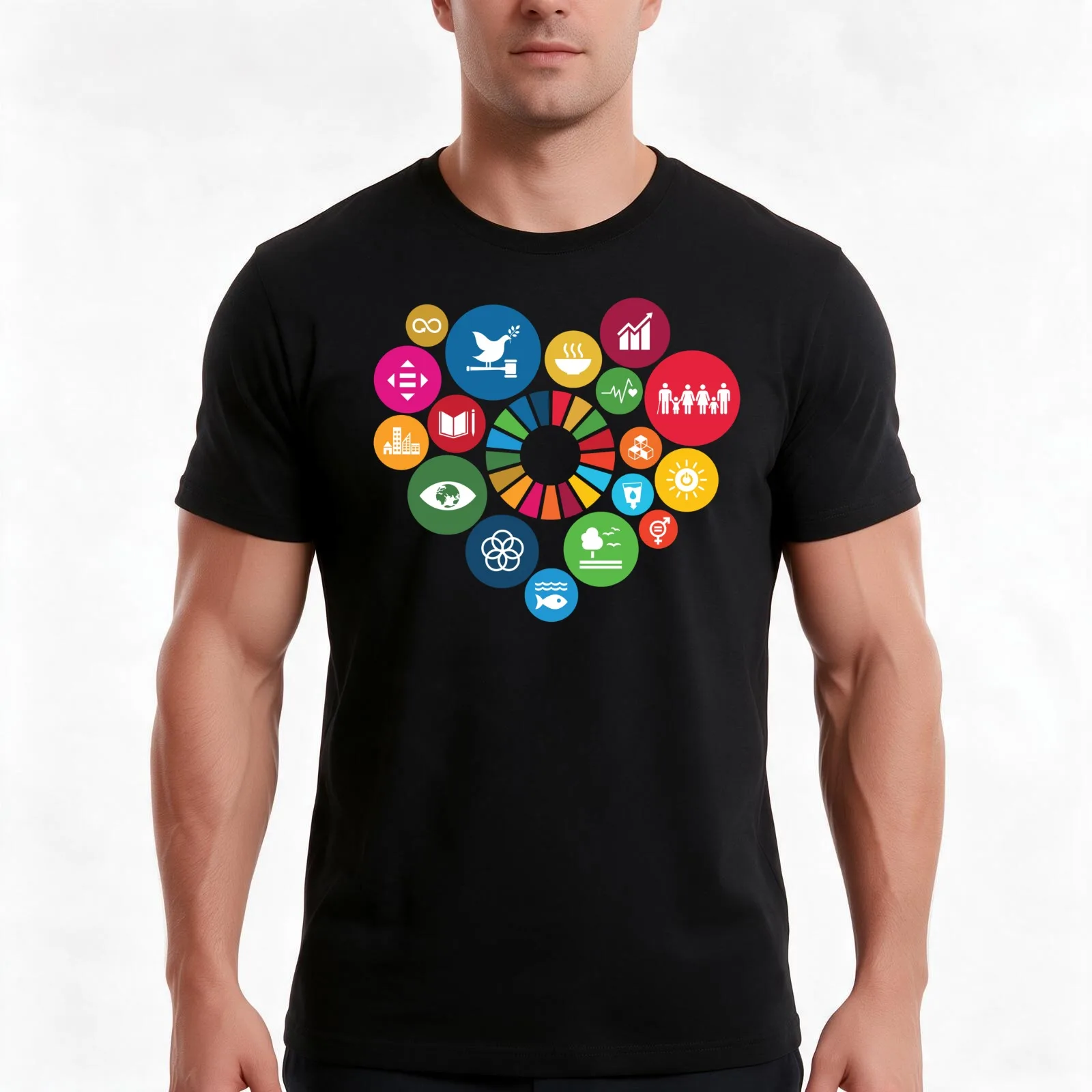 I Love Sustainable Development Goals SDGs 2030 T-Shirt, Summer Casual Cotton Tee, Oversized Streetwear Tops, Unisex Men Women