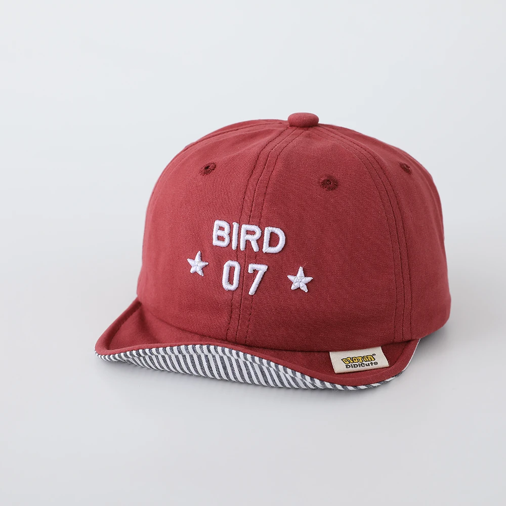 Simple embroidery digital 07 star soft brim baseball cap for children, casual outdoor, versatile sun protection hat view 4