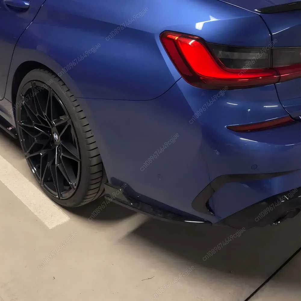 Диффузор заднего бампера, боковые разветвители для BMW 3 серии G20 G21 320i 325i 330i M-Sport 2019-2022, ABS, черный/карбоновый вид, комплекты кузова