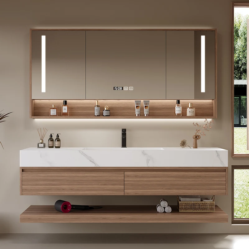 

Luxury Wall Mounted Bathroom Cabinets Organizer Mirror Sink Washroom Vanity Washroom Cabinet Space Saver Mobile Bagno Furniture