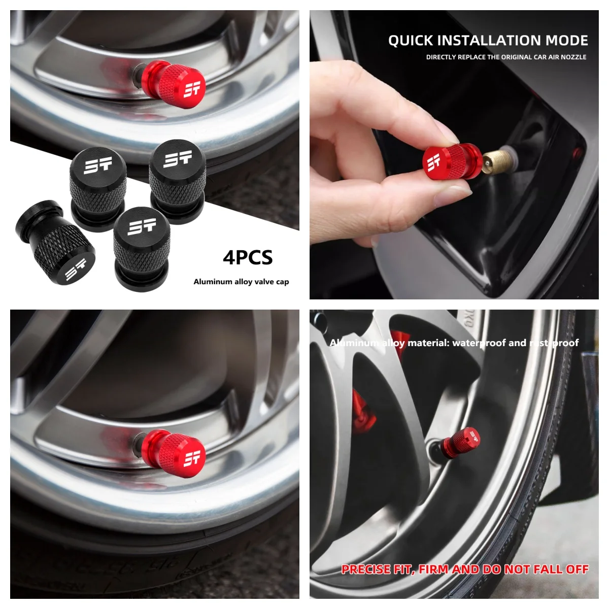 4Pcs Aluminum Alloy Car Tire Valve Stem Caps For Jetour Traveler T2 Dashing X70 Plus X90 T1 Dust‑Proof Wheel Air Valve Cover Acc