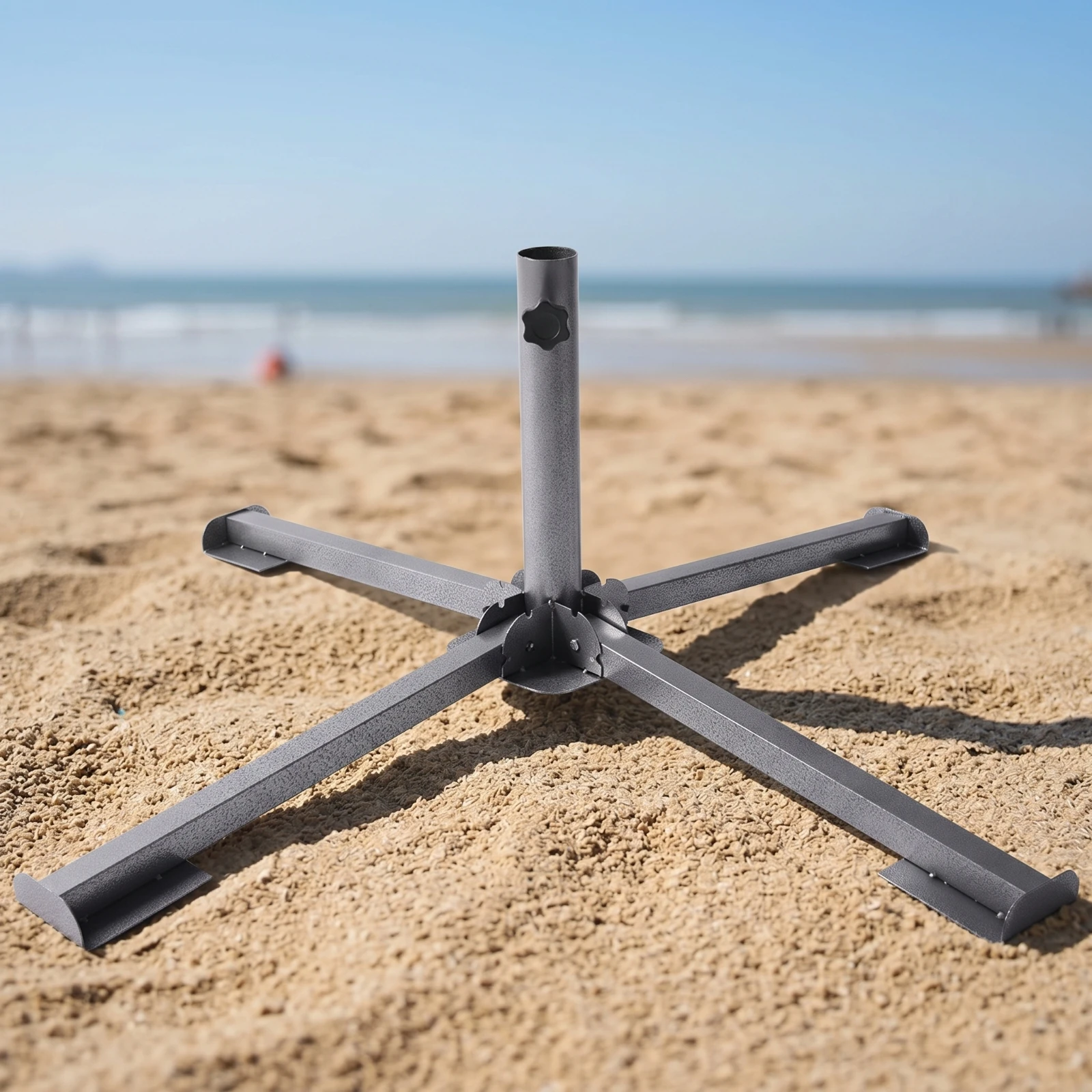 Umbrella Ground Anchor Long-Lasting Sunshade Base with Folding Legs Beach Umbrella Sand Anchor Sturdy Sunshade Stand Heavy-Duty
