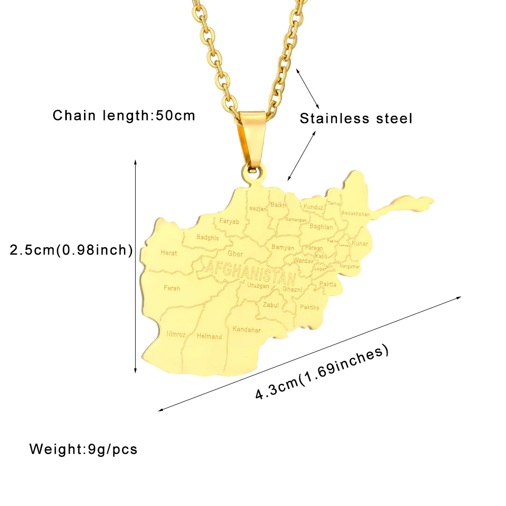 Kalung liontin kota pria dan wanita, hadiah perhiasan leher dengan peta negara baja tahan karat