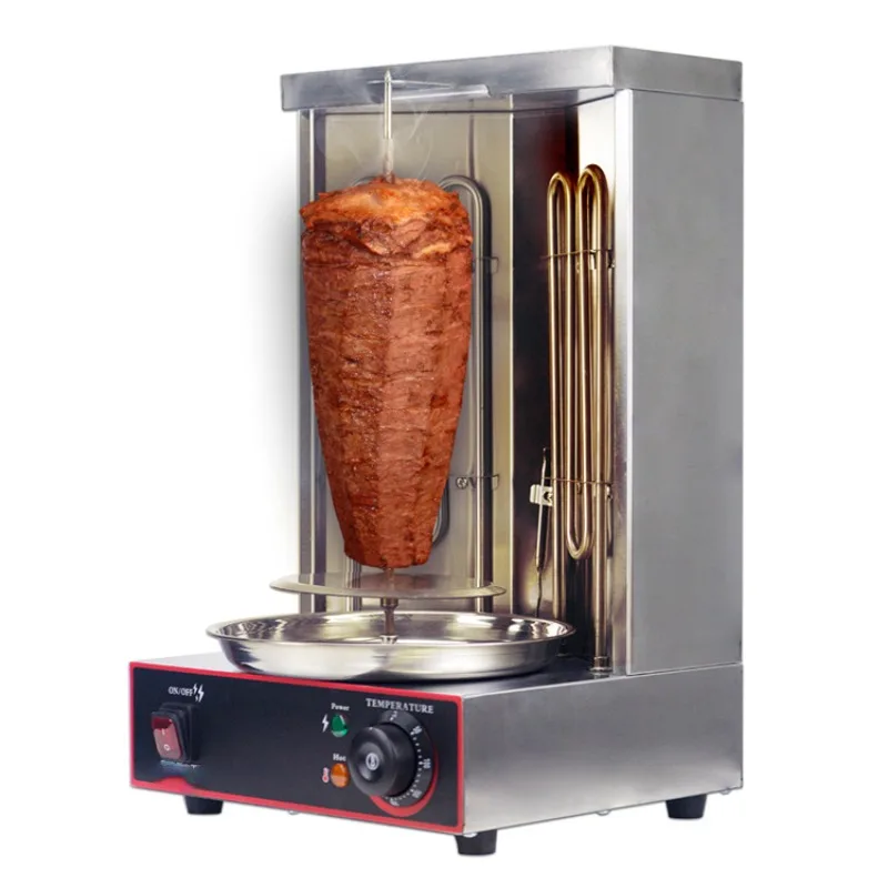 2 burners electric vertical roast chicken automatic rotation meat product production mini shawarma machine electronics