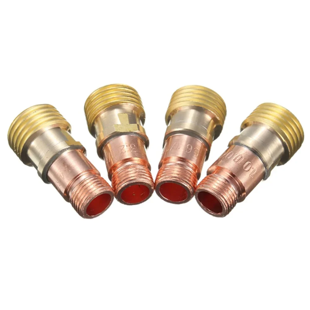 5Pcs Brass Collets Body Gas Lens Connector With Mesh For Tig WP-17/18/26 Torch TIG Argon Arc Welding Gun Accessories