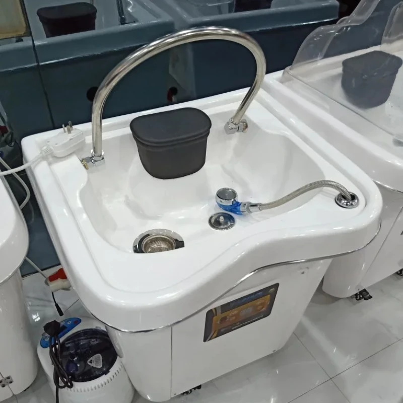 

Log Color Beauty Salon Shampoo Bowl and Chair Basin Commercial Spa Bed Pedicure Economic Headspa Recliner Men's Shaving Sink