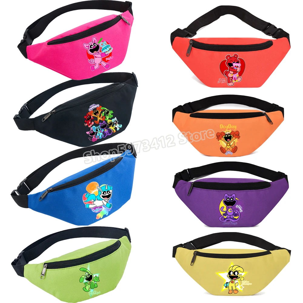 Smiling Critters Single Shoulder Crossbody Bag Waterproof Catnap Men Women Outdoor Chest Cross-body Sports Waist Bag Cartoon