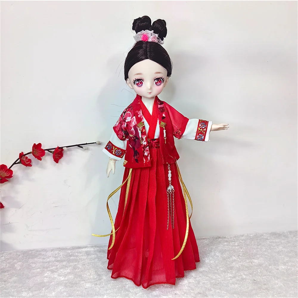 1/6 Maßstab Weibliches klassisches Hanfu-Kleid im antiken Stil mit weiten Ärmeln und trägerlosem Design für 12'' Tbl Ph Actionfigur-Körpermodell – Detail 9