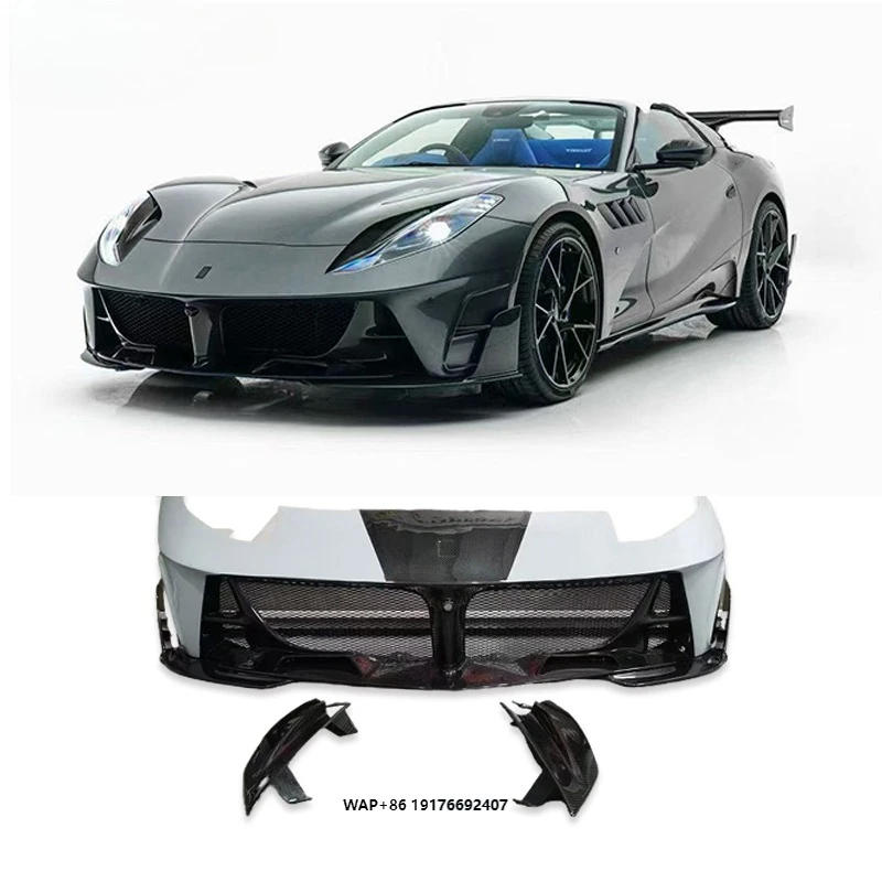 Suitable for 812 Mansory Car Parts WET Carbon Fiber Body Kit Front Bumper, Compatible with High Speed 2017-2020