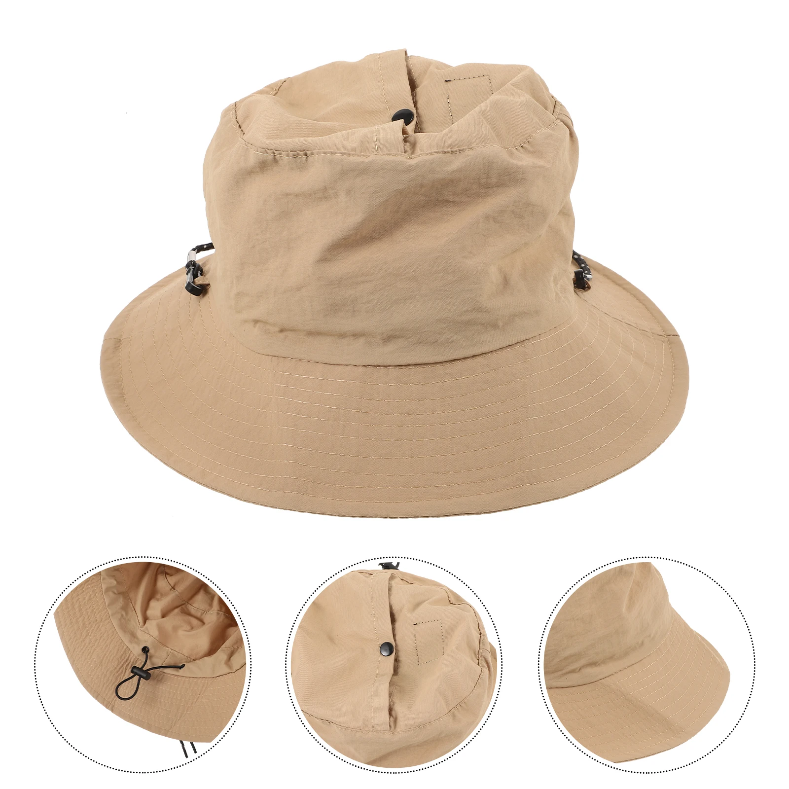 

Sun Protection Bucket Black Portable Breathable Polyester Outdoor Sun Hat Lightweight Foldable Summer Beach Hat for Men Women