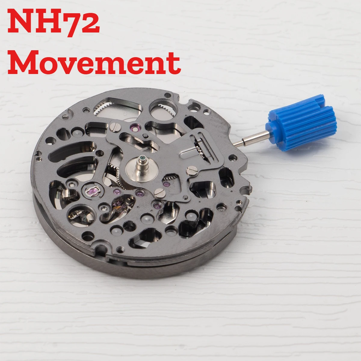 Genuine NH72 Black Skeleton Mechanical Movement Mod Automatic Mechanism Replacement NH72A High Accuracy 24 Jewels