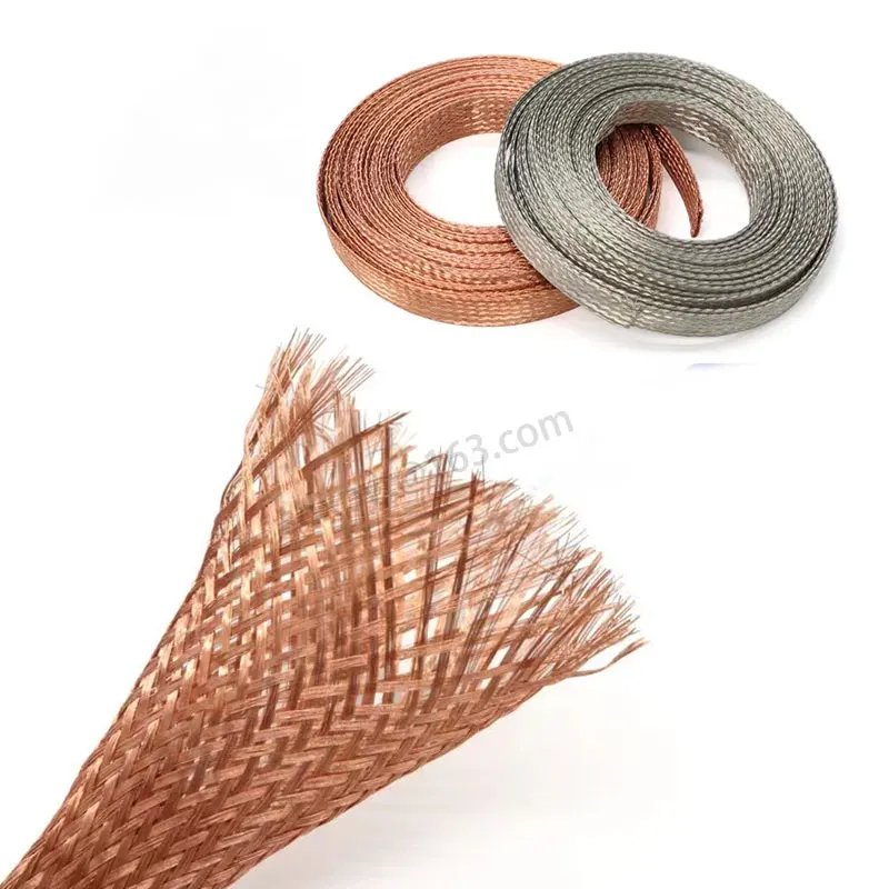 Copper Braided Screen Tin Plated Copper Mesh Acoustic Wire Anti-Interference Metal Braided Wire Copper Conductive Tape Grounding