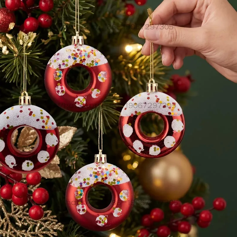 Christmas Plastic Ball Pendant Christmas Tree Decoration Pendant Candy Bread Tree Pendant