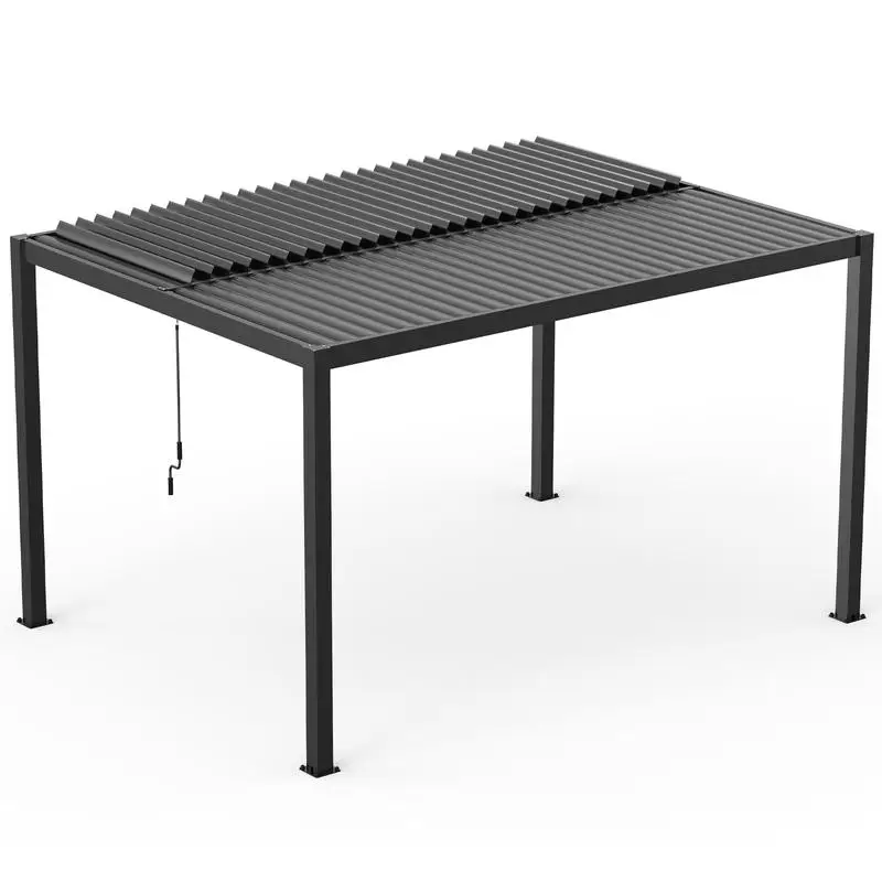 10 x 13 Fuß lange Aluminium-Lamellenpergola mit verstellbaren Lamellen und langlebigem Rahmen für den Terrassengarten im Freien