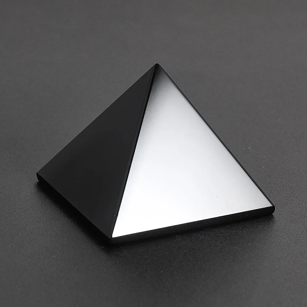 1PC Natural Obsidian Pyramid Centerpiece Home Desk Crystal Artifact Vintage Home Decor Accessories Crafts Paperweight Ornament