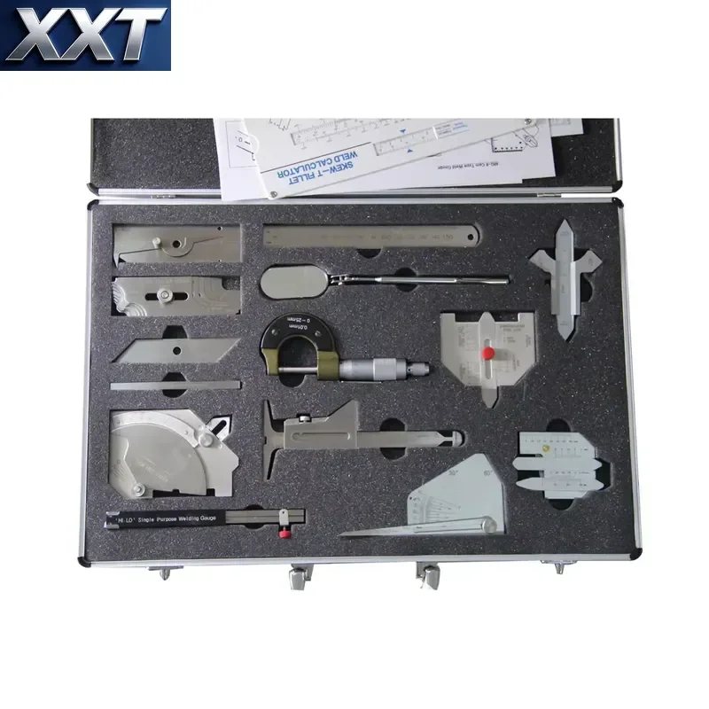 XXT DEM WG041 Inspection Tool Kit C/W Case 14pcs Fillet Welding Set Gage Inspection Welding Gauge