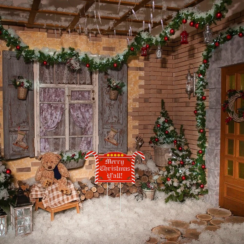 

5Pcs Christmas Yard Signs Sturdy Lawn Stakes Festive Garden Decorations Xmas Yard Stakes Colorful Holiday Outdoor Decor